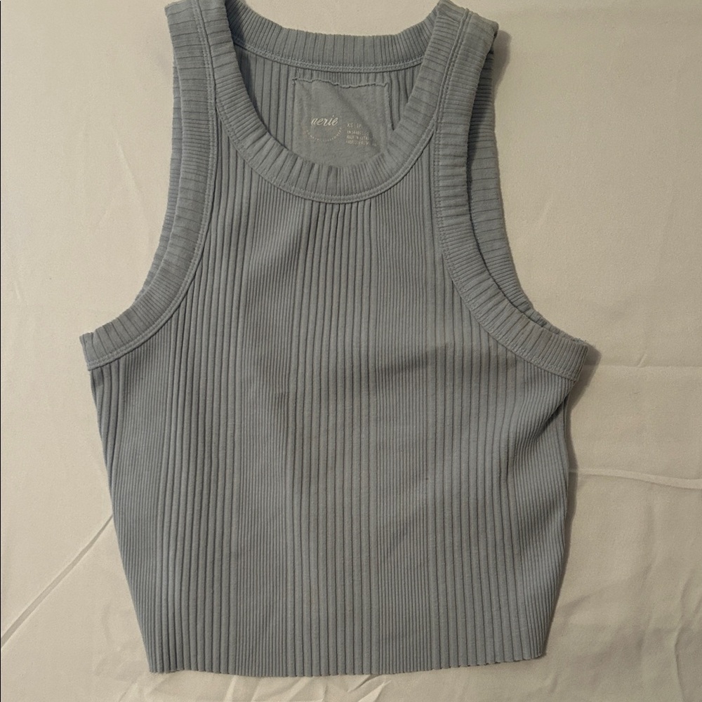 aerie Ribbed Tank Top - Light Blue